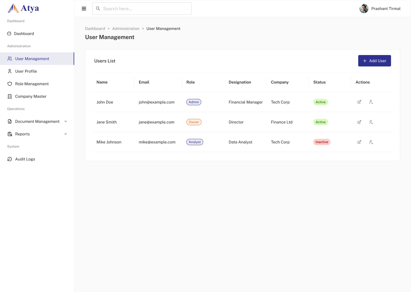User management